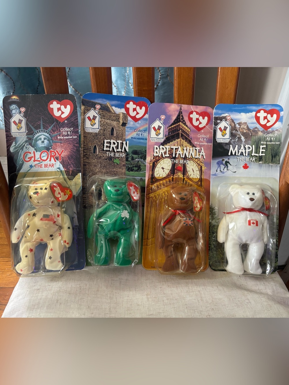 Complete set (4) of Ty teenie beanie bears